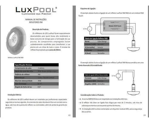Refletor Branco 6000k Tholz Luxpool 9W