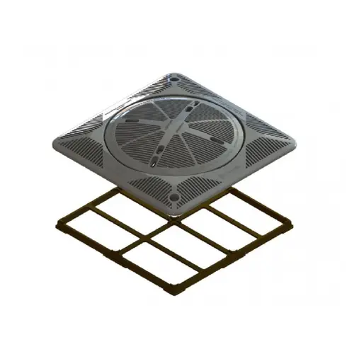 Grade de Fundo Com Tampa FSB Prata Sodramar Inox 30x30 cm
