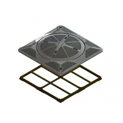Grade de Fundo Com Tampa FSB Prata Sodramar Inox 30x30 cm