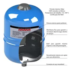 Tanque de Expansão Vertical Rowa 24 Litros