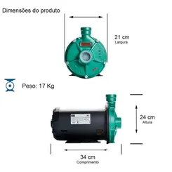 Bomba Thebe TH-16 1,5CV 220/380V Trifásica