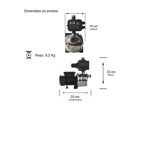 Pressurizador Pressostato Thebe TJET-60 0,50CV 110/220V Mono Até 1 banheiro