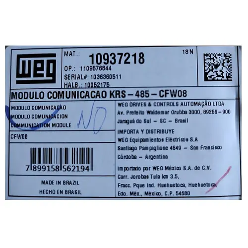 Módulo Expansão Função WEG IOC-01 COD. 11126674