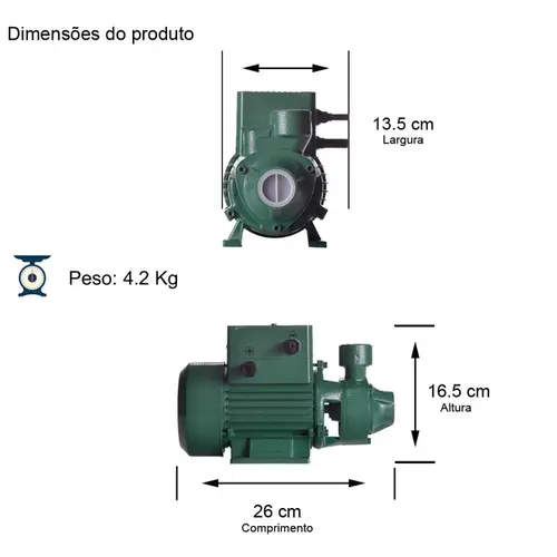 Bomba Periférica Thebe TP CI 272W 44V Solar