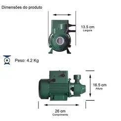 Bomba Periférica Thebe TP CI 272W 44V Solar